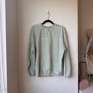 Bay Seaside Corded Embroidered Sweatshirt size Small in Green